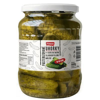 UHORKY STERILIZOVANÉ V KOREN. NÁLEVE 5-8cm 660g / PP 330g FRESH